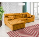 Ver imagem 2 de Sofá Orlando 2.80x1.90m com Chaise, Retrátil e Reclinável - Terra