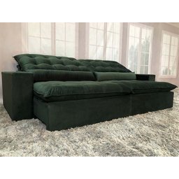 Sofá Retrátil Reclinável 2,50 m Verde 324 Laura - 4