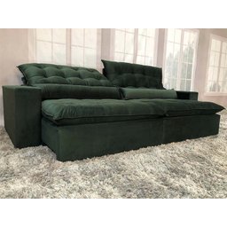 Sofá Retrátil Reclinável 2,50 m Verde 324 Laura - 3