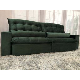 Sofá Retrátil Reclinável 2,50 m Verde 324 Laura - 5