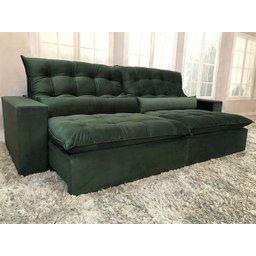 Sofá Retrátil Reclinável 2,50 m Verde 324 Laura - 1