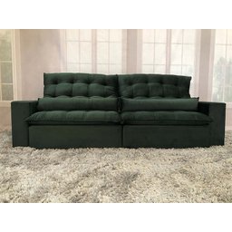 Sofá Retrátil Reclinável 2,50 m Verde 324 Laura - 8