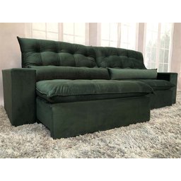 Sofá Retrátil Reclinável 2,50 m Verde 324 Laura - 2