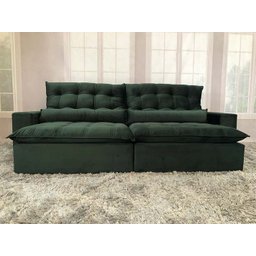 Sofá Retrátil Reclinável 2,50 m Verde 324 Laura - 7