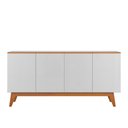 Ver imagem 2 de Aparador Buffet Balcão Sala de Estar 4 Portas 2 Prateleiras Organizador Multiuso Balcão Branco