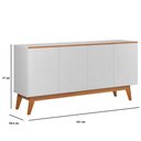 Ver imagem 4 de Aparador Buffet Balcão Sala de Estar 4 Portas 2 Prateleiras Organizador Multiuso Balcão Branco