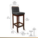 Ver imagem 3 de Kit 3 Banquetas Alta para Balcão Nice em Madeira Matelassê Suede Cinza CCS