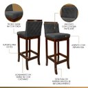 Ver imagem 4 de Kit 3 Banquetas Alta para Balcão Nice em Madeira Matelassê Suede Cinza CCS