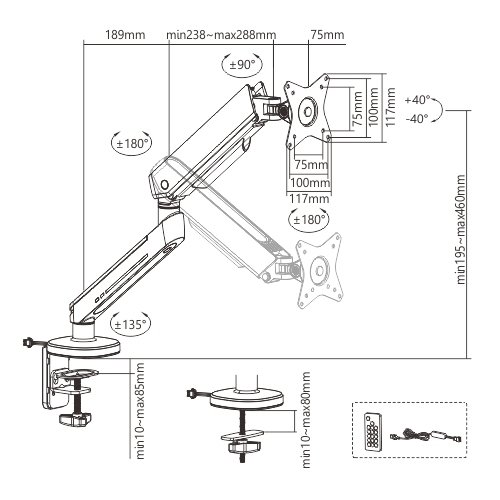 SUPORTE PARA MONITOR DE 17" A 27" PREMIUM - LDT54-C012U - LUMI - 4