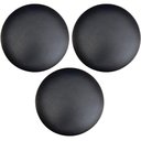 Ver imagem 1 de Kit 03 Assentos Redondo Banqueta Cadeira Estofados Poltronas H02 Corino Preto 25 cm - Lyam Decor Ass