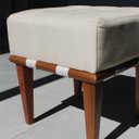 Ver imagem 4 de Puff Quadrado para Sala de Linho - Bege Claro