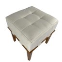 Ver imagem 1 de Puff Quadrado para Sala de Linho - Bege Claro