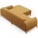 Ver imagem 4 de Sofá 5 Lugares Chaise Direito Sala Molino 320cm D02 Pés D\'ouro Prime Bouclê Mostarda Pb-03