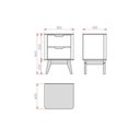 Ver mais imagens de Mesa de Cabeceira 2 Gavetas com Laterais Curvas e Pés de Madeira Maciça Vicenza Marrom
