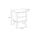 Ver imagem 4 de Mesa de Cabeceira 2 Gavetas com Laterais Curvas e Pés de Madeira Maciça Vicenza Marrom