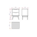 Ver mais imagens de Mesa de Cabeceira 2 Gavetas com Laterais Curvas e Pés de Madeira Maciça Vicenza Marrom