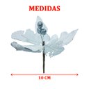 Ver imagem 4 de Kit 8 Flor Artificial Decoração Brilho Prata Glitter 15cm