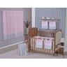 Enxoval de Bebe Kit de Berço Americano Cortina Algodão Menino Menina 9 Peças:chevron Rosa - 1