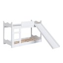 Ver imagem 3 de Beliche Infantil com Escorregador, Grades Laterais e Escada AR001 MDF/MDP Branco - Completa Móveis