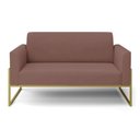 Ver imagem 2 de Sofá Namoradeira Base Industrial Alta Dourado Marisa Veludo D03 - D\'rossi Cor Rose