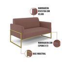 Ver imagem 4 de Sofá Namoradeira Base Industrial Alta Dourado Marisa Veludo D03 - D\'rossi Cor Rose