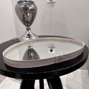 Ver imagem 3 de Bandeja de Vidro Decorativa Espelhada Moldura em Couro