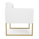Ver imagem 6 de Kit 2 Poltronas Elisa Corino Base Metálica Industrial Dourado - D'Rossi Branco