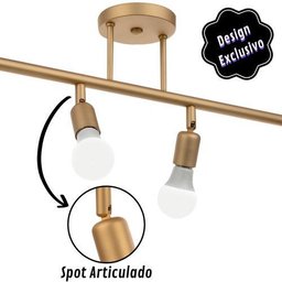 Luminária Articulada Trilho 4 Spot E27 Sala Cozinha Quarto - 3