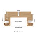 Ver imagem 4 de Cabeceira Casal/queen com Espelhos e 2 Mesas de Cabeceira 232cm Multimóveis Mp4326 Madeirado