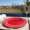 Ver imagem 3 de Conjunto de Natal 2 Pratos Vermelhos Detalhe Estampa Croche