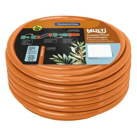 Mangueira 1/2´´ Tramontina Laranja em Pvc 3 Camadas 20m