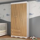 Ver imagem 1 de Guarda-roupa Infantil 92cm 3 Portas e 2 Gavetas Realeza Multimóveis Mp4452 Branco/madeirado