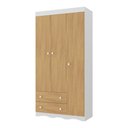 Ver imagem 2 de Guarda-roupa Infantil 92cm 3 Portas e 2 Gavetas Realeza Multimóveis Mp4452 Branco/madeirado