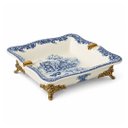 Ver imagem 4 de Centro de Mesa Cinzeiro em Porcelana Branco com Azul Alturaa:3,5 L:23 P:16
