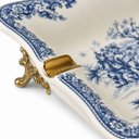 Ver imagem 5 de Centro de Mesa Cinzeiro em Porcelana Branco com Azul Alturaa:3,5 L:23 P:16