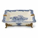 Ver imagem 3 de Centro de Mesa Cinzeiro em Porcelana Branco com Azul Alturaa:3,5 L:23 P:16