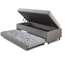 Ver imagem 4 de Bicama Box Baú Solteiro 88x188 corino Linho com Colchão de Espuma Ecoline D20 Ecoflex