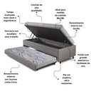 Ver imagem 5 de Bicama Box Baú Solteiro 88x188 corino Linho com Colchão de Espuma Ecoline D20 Ecoflex