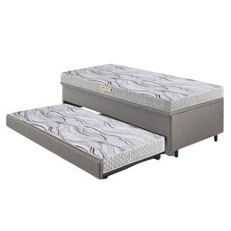 Bicama Box Baú Solteiro 88x188 corino Linho  com Colchão de Espuma Ecoline D20 Ecoflex - 9