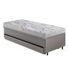 Bicama Box Baú Solteiro 88x188 corino Linho  com Colchão de Espuma Ecoline D20 Ecoflex - 10
