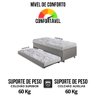Bicama Box Baú Solteiro 88x188 corino Linho  com Colchão de Espuma Ecoline D20 Ecoflex - 7