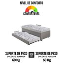 Ver imagem 7 de Bicama Box Baú Solteiro 88x188 corino Linho com Colchão de Espuma Ecoline D20 Ecoflex