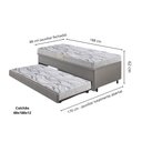 Ver imagem 2 de Bicama Box Baú Solteiro 88x188 corino Linho com Colchão de Espuma Ecoline D20 Ecoflex