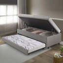 Ver imagem 3 de Bicama Box Baú Solteiro 88x188 corino Linho com Colchão de Espuma Ecoline D20 Ecoflex