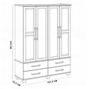 Ver imagem 6 de Guarda Roupa Solteiro com Espelho 4 Portas 4 Gavetas Madeira Maciça Zahav F06 Café - Lyam Decor