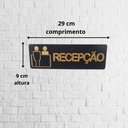 Ver imagem 2 de Placa Indicativa De Sinalização Recepção Modelo Aviso Madeira 100% Mdf