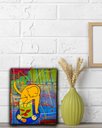 Ver imagem 3 de Quadro Decorativo em Acrílico Pintado a Mão Inspirado em Quadro o Gato com Peixes Vermelhos