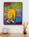 Ver imagem 2 de Quadro Decorativo em Acrílico Pintado a Mão Inspirado em Quadro o Gato com Peixes Vermelhos