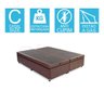 Base Cama Box Baú Bipartido Casal Couro Sintético Marrom 43x138x188 - 2