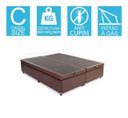Ver imagem 2 de Base Cama Box Baú Bipartido Casal Couro Sintético Marrom 43x138x188